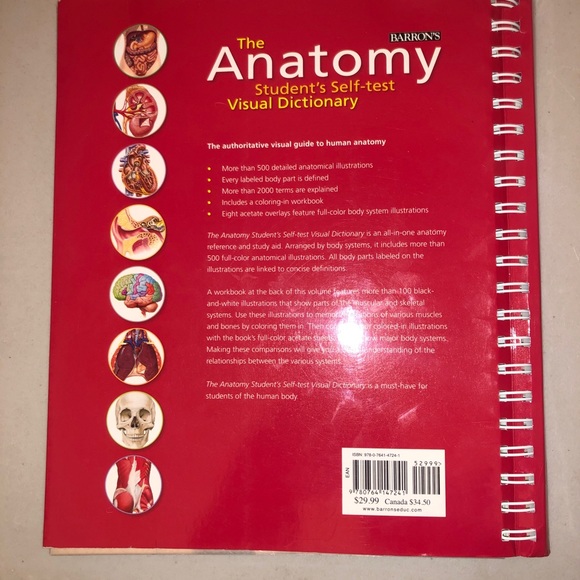 🫀 ⚕️Barron's The Anatomy Student's Self-Test Visual Dictionary Book Interactive - Picture 8 of 9
